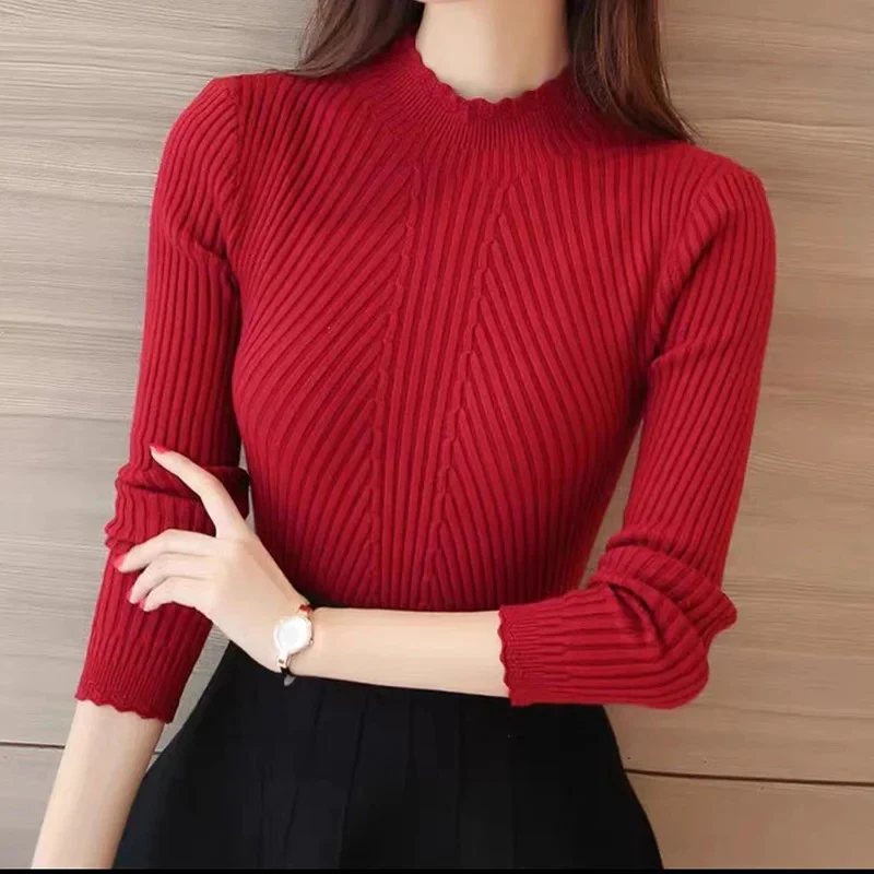Naisten Ruffle Neck neulepusero - Image 3