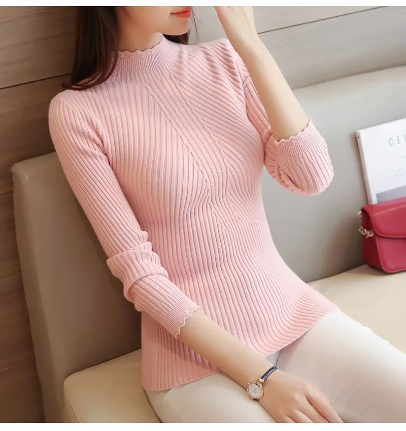 Naisten Ruffle Neck neulepusero - Image 8