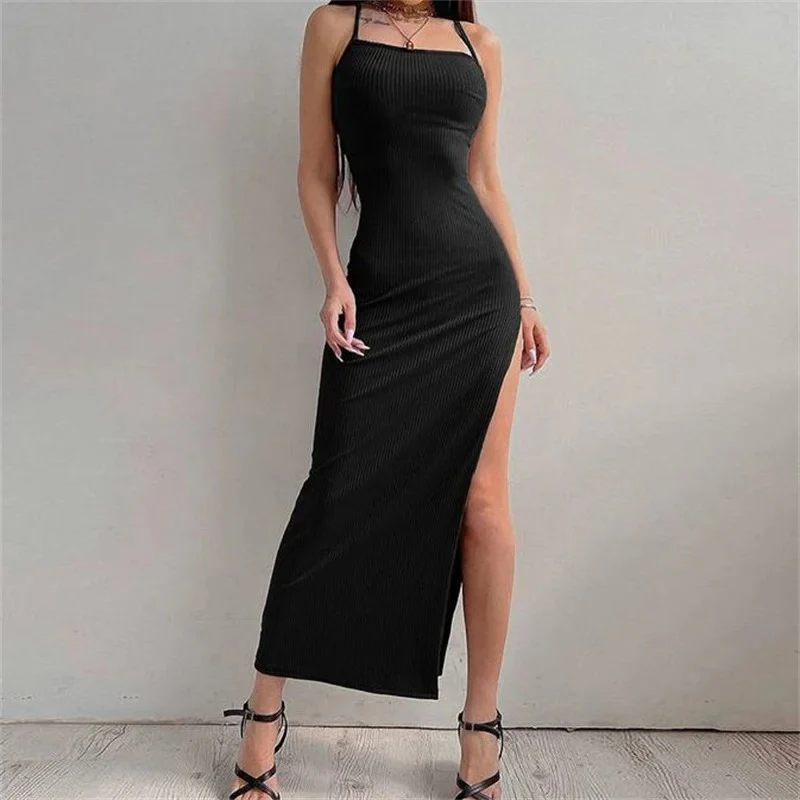 Naisten selkätön Halter kaula Bodycon mekko - Image 6