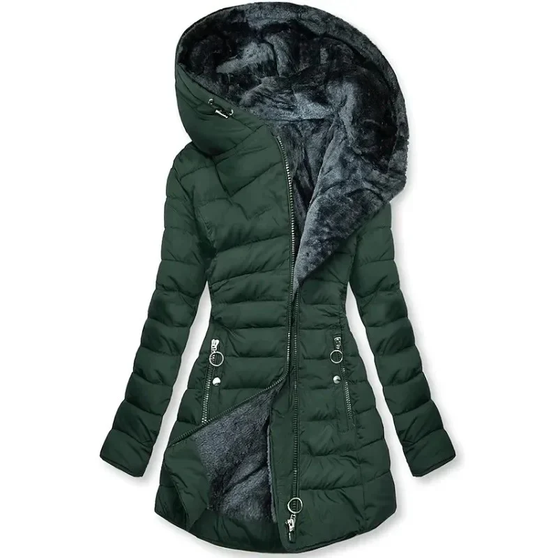 Naisten Slim-Fit puuvilla-pehmustettu parka - Image 2