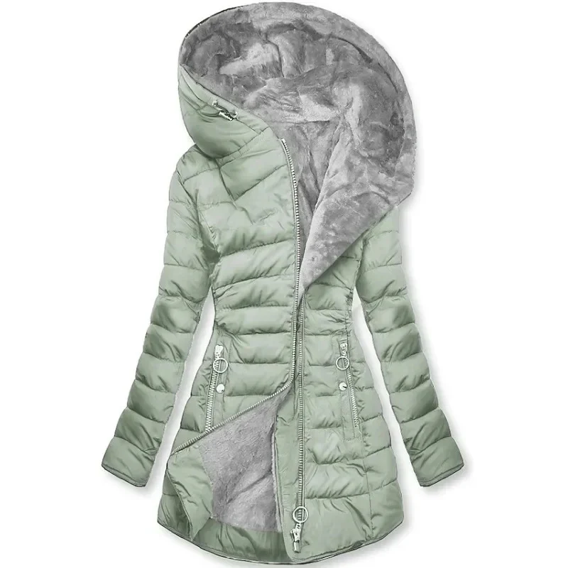 Naisten Slim-Fit puuvilla-pehmustettu parka - Image 3