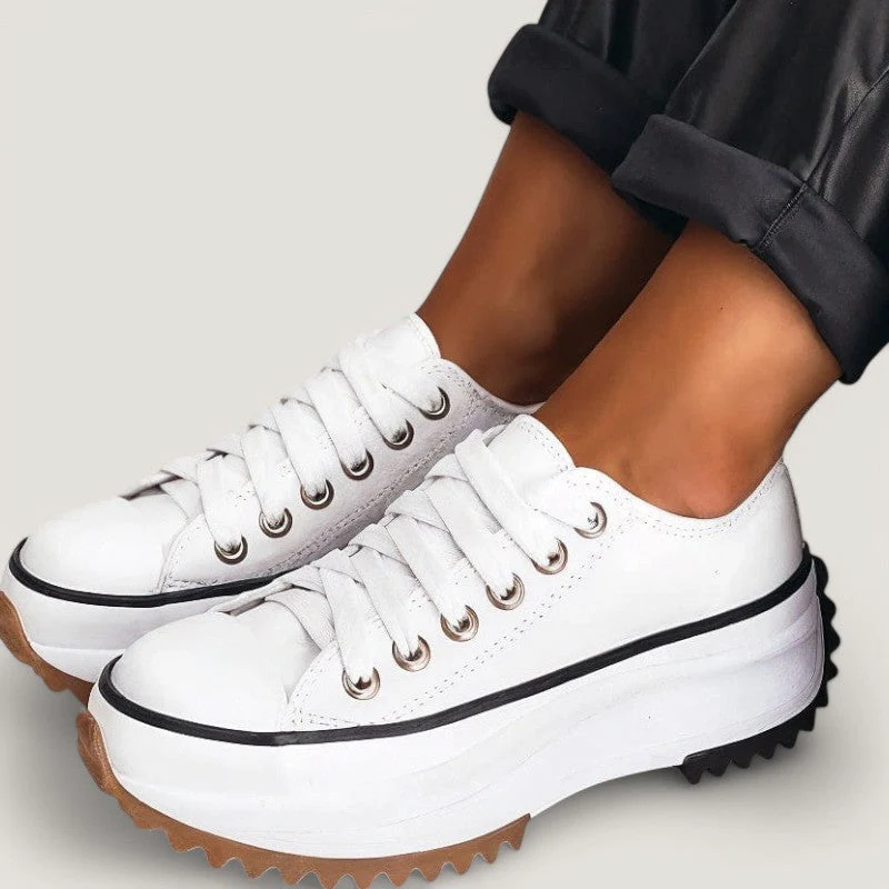 Naisten Sneakers Korkealla Pohjalla Mukava Synteettinen Materiaali - Image 2