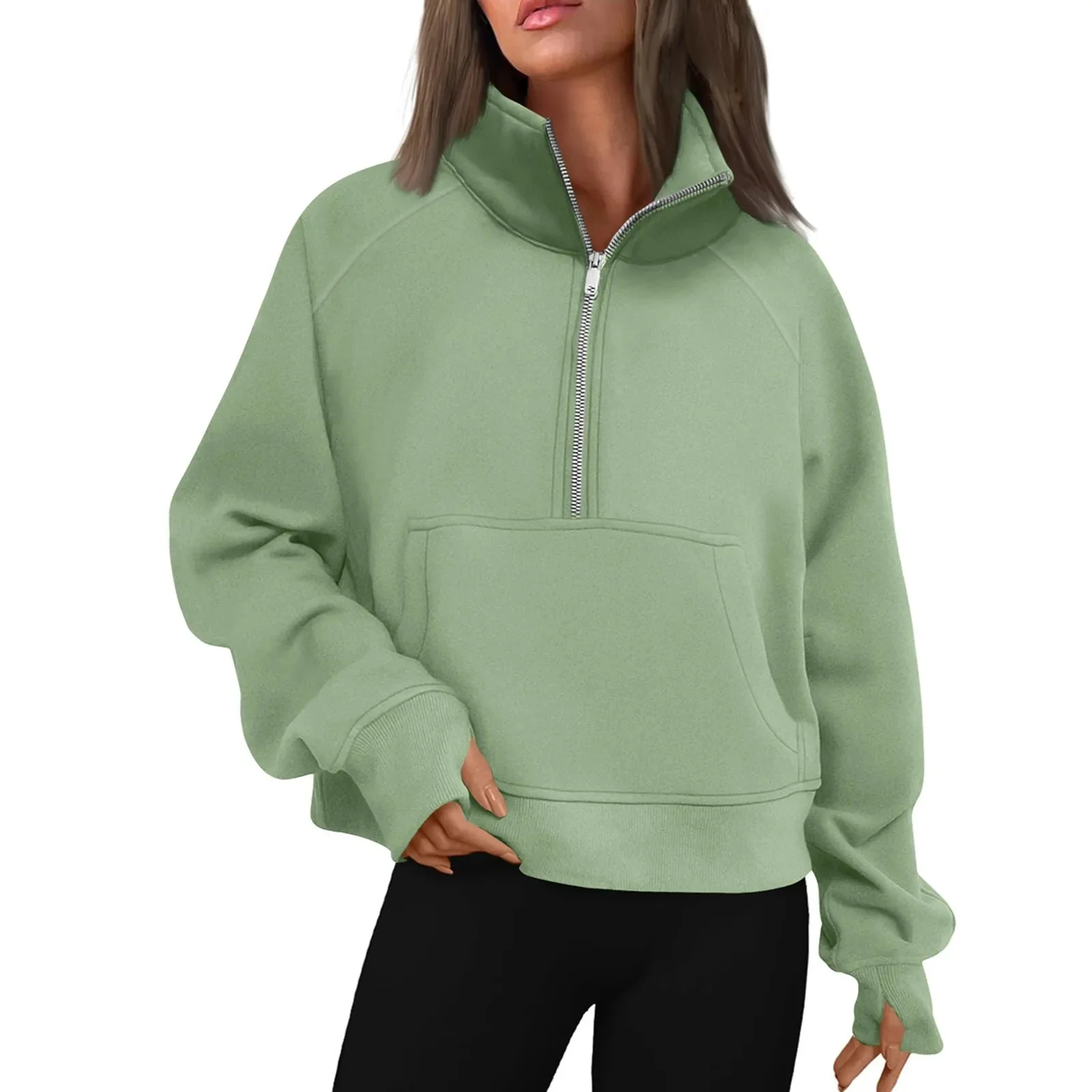 Naisten Stand Collar Fleece takki - Image 12