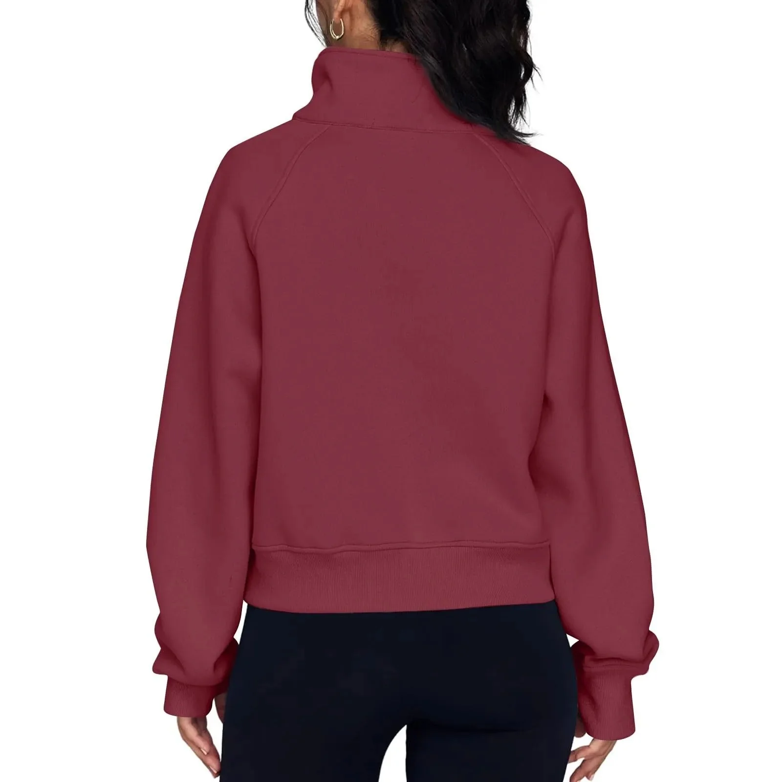 Naisten Stand Collar Fleece takki - Image 15