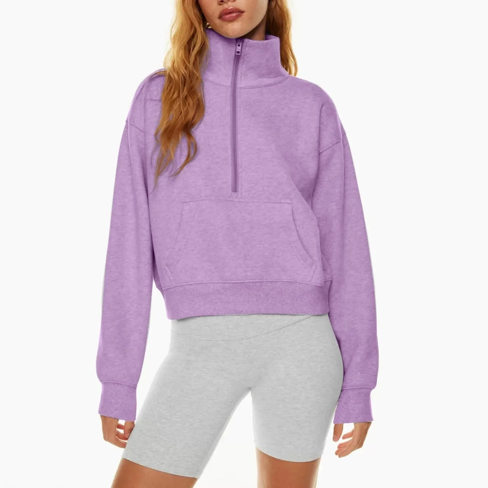Naisten Stand Collar Fleece takki - Image 17