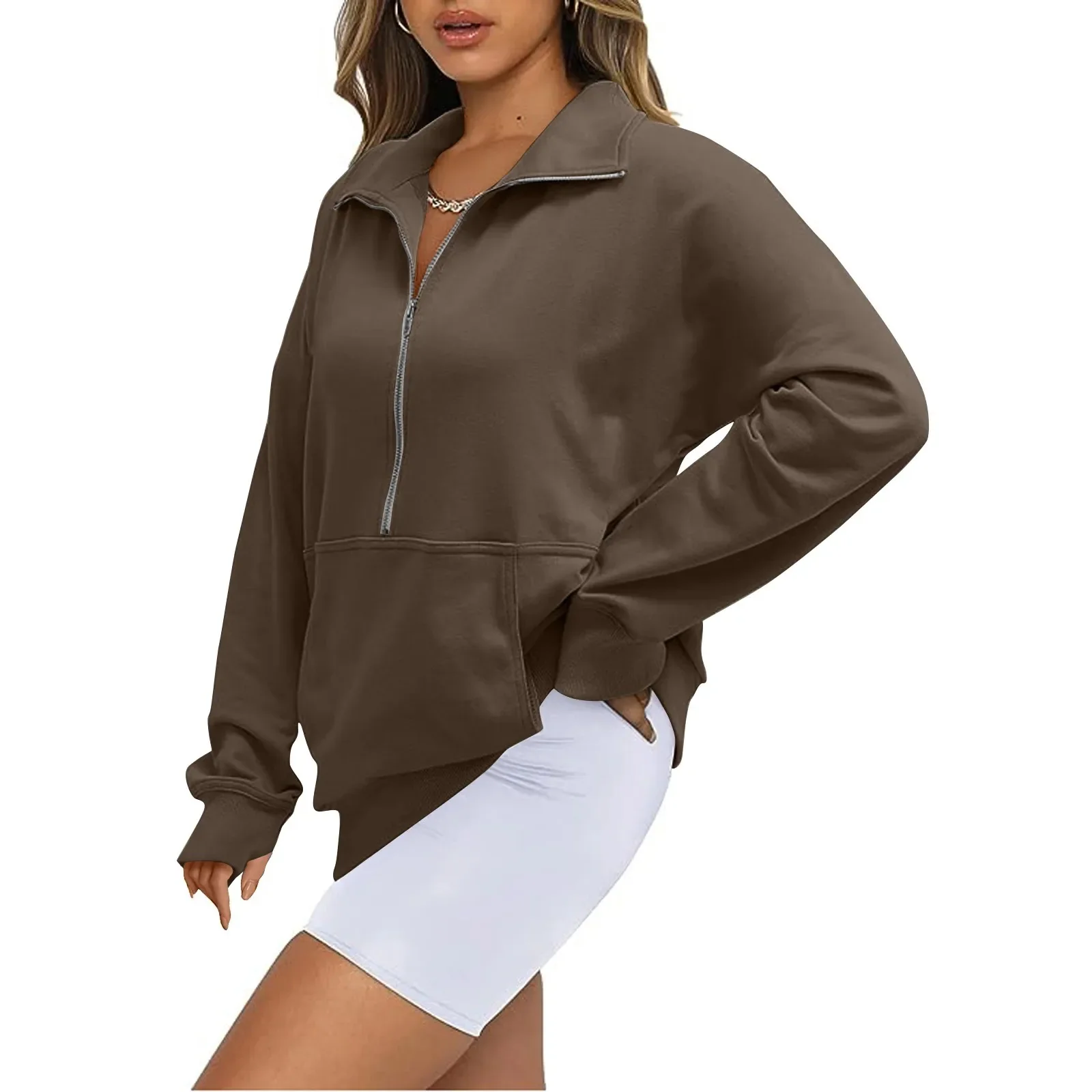 Naisten Stand Collar Fleece takki - Image 19