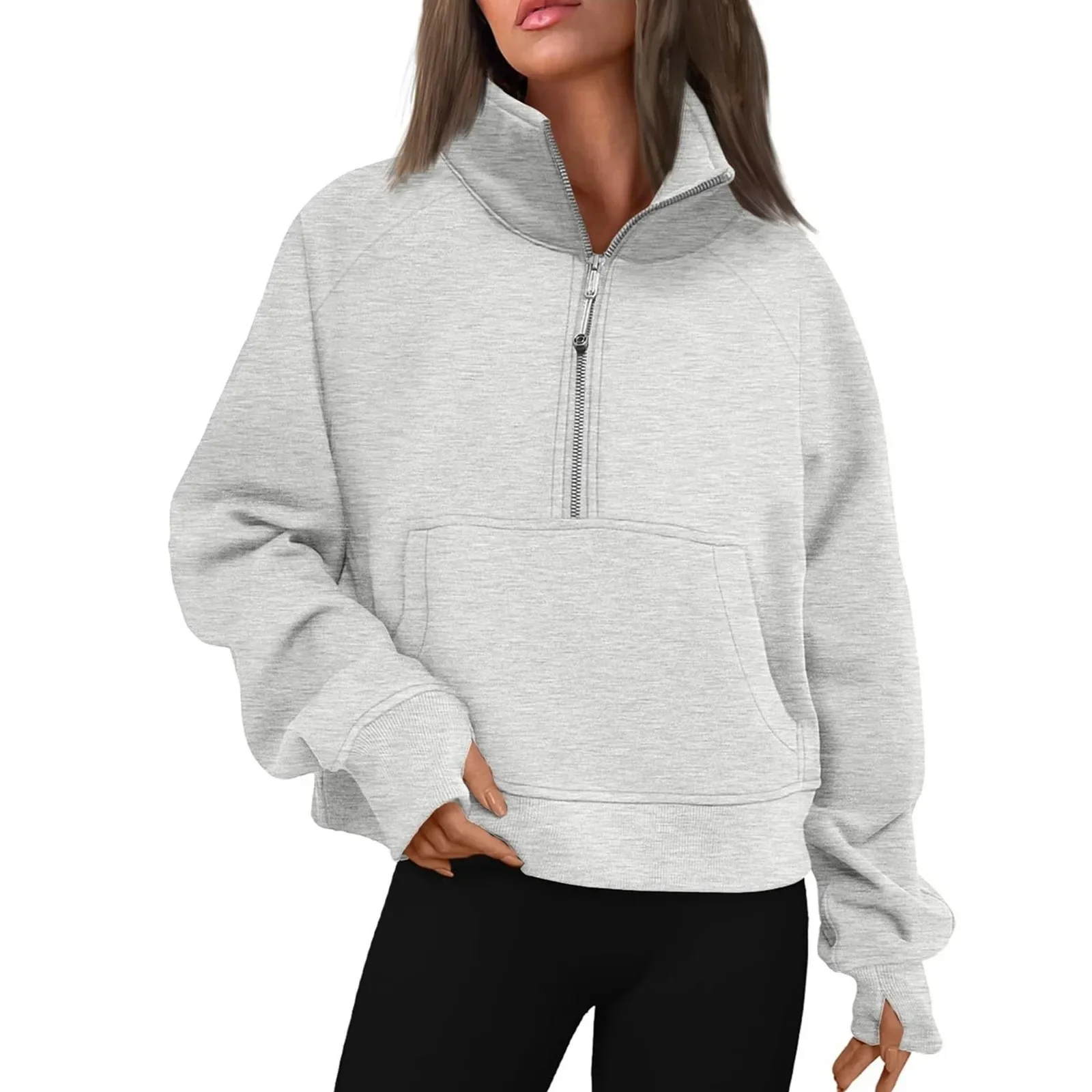 Naisten Stand Collar Fleece takki - Image 6