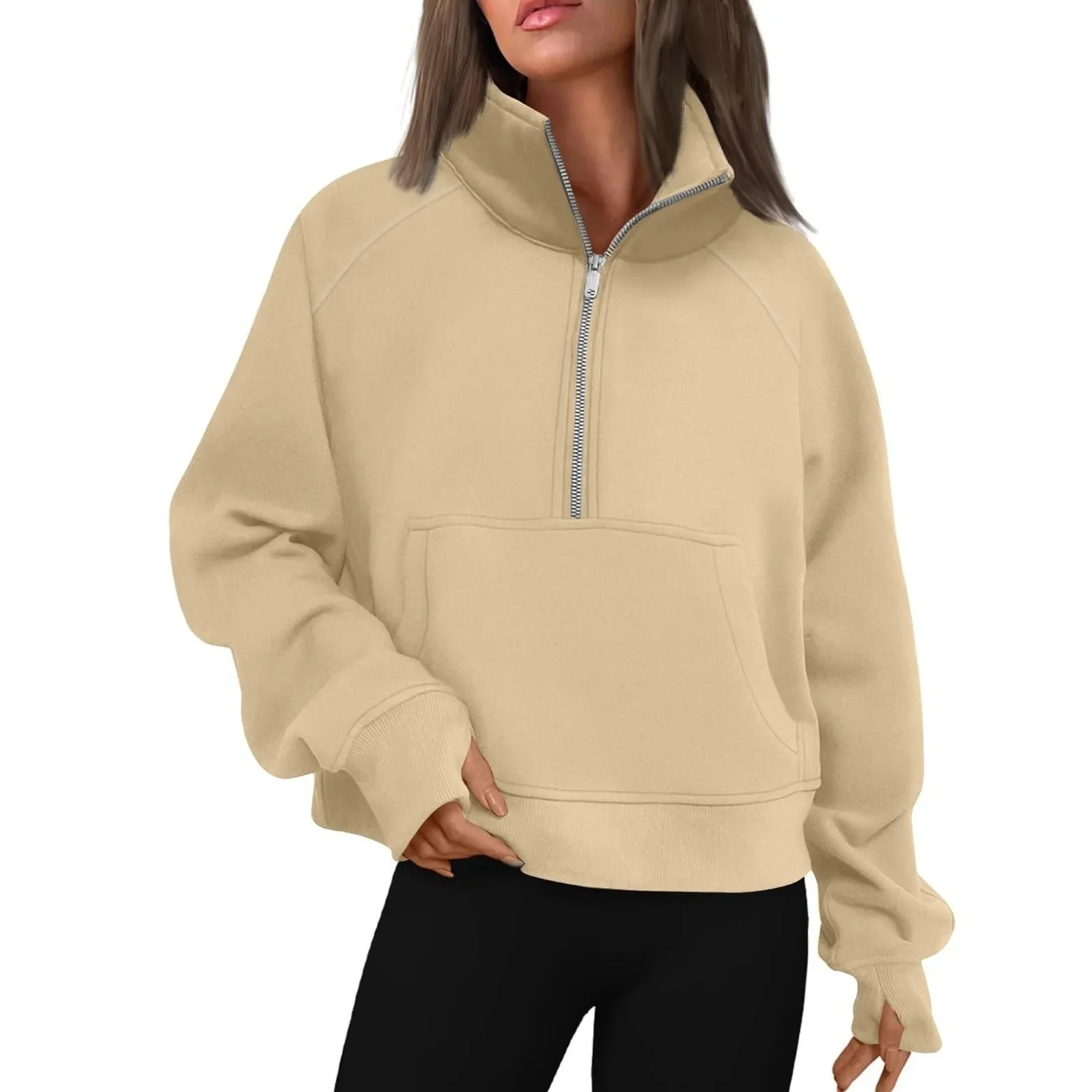 Naisten Stand Collar Fleece takki - Image 7