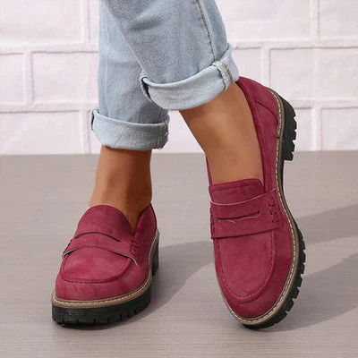 Naisten Suede Loaferit Paksulla Pohjalla - Image 12
