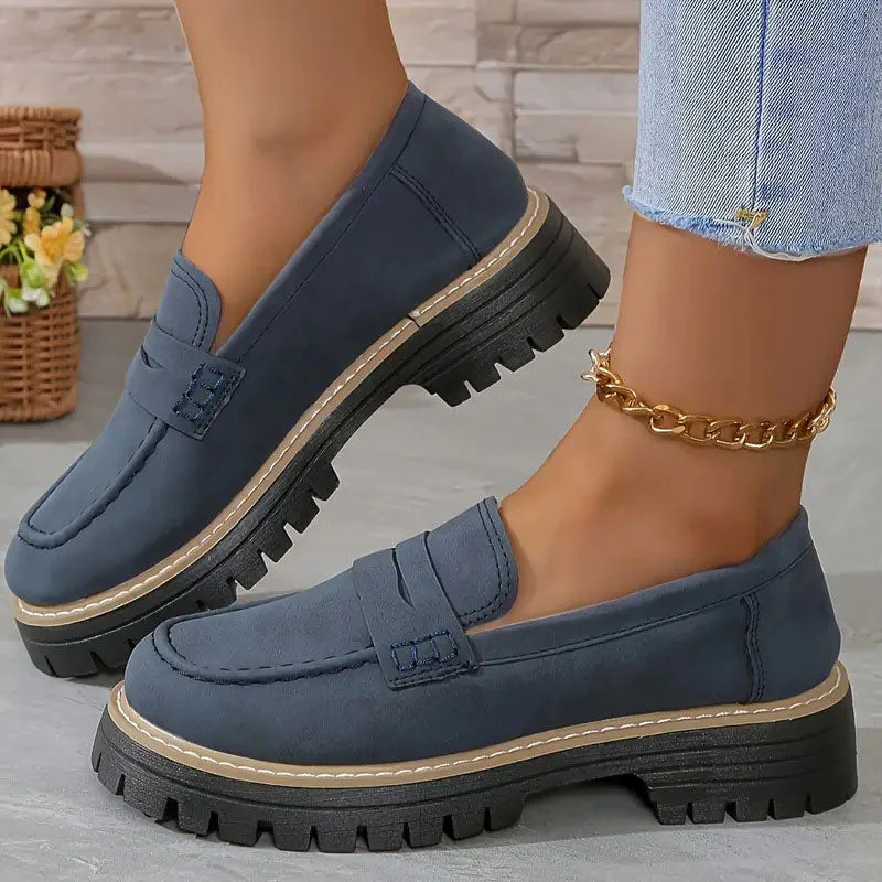 Naisten Suede Loaferit Paksulla Pohjalla - Image 2