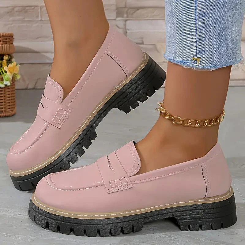 Naisten Suede Loaferit Paksulla Pohjalla - Image 4