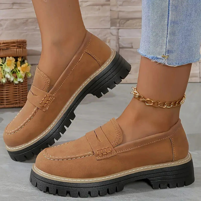 Naisten Suede Loaferit Paksulla Pohjalla - Image 5