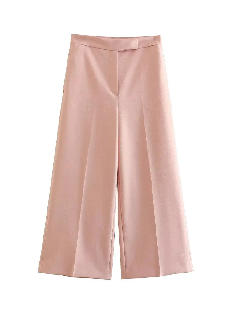 Naisten Trendikäs Tank Top & Sleek Straight Leg Housut - Image 3