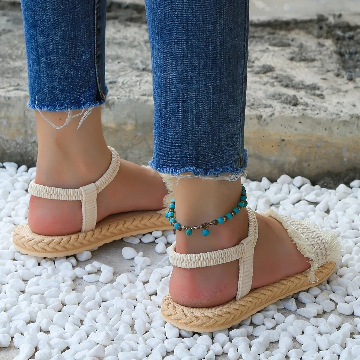 Naisten Tupsu Lace-Up Flat Sandaalit - Image 5