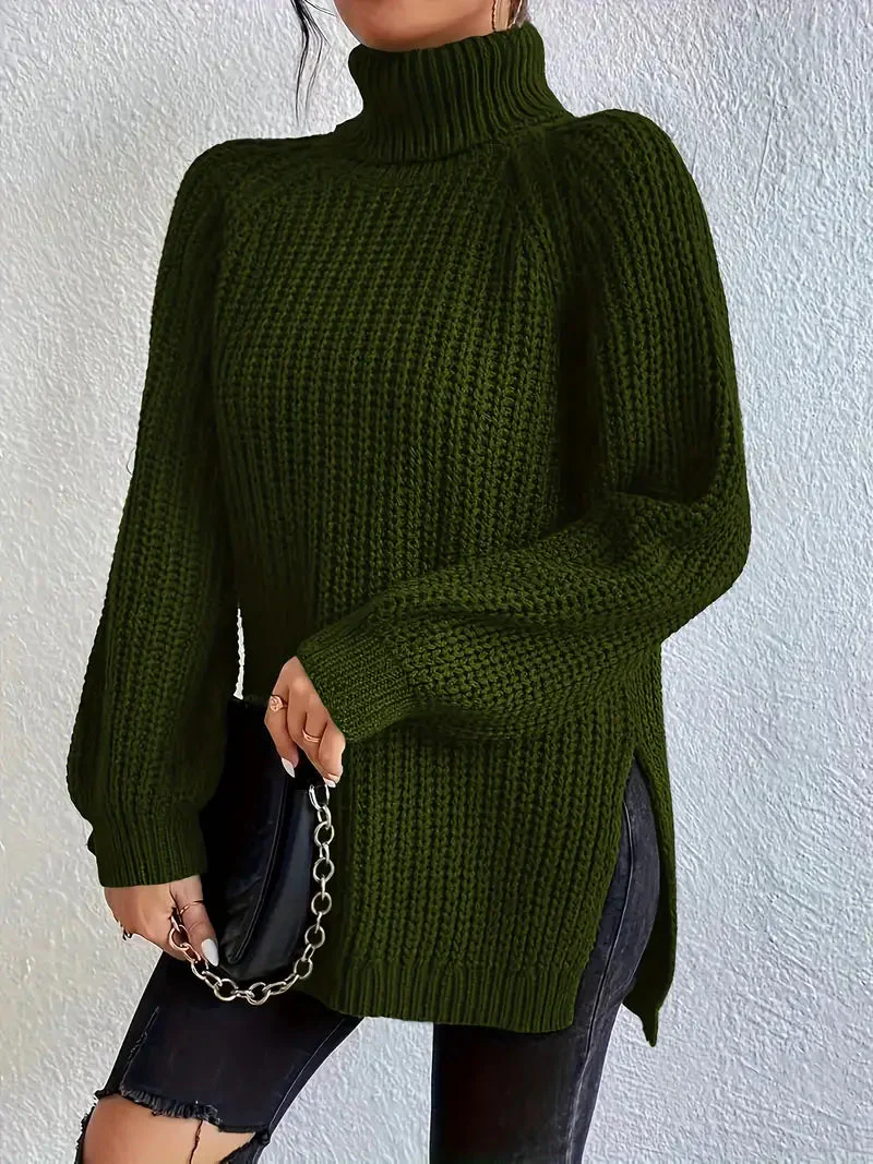 Naisten Turtleneck Neule Premium Puuvillasta - Image 5
