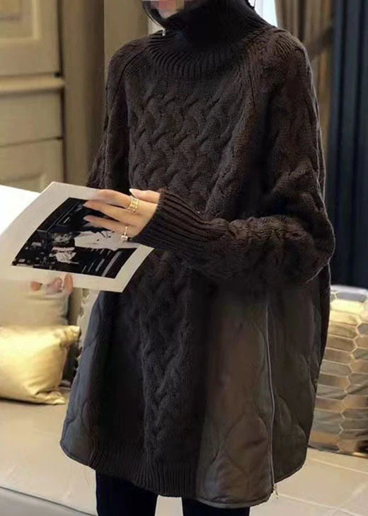 Naisten Turtleneck Paksu Syksyinen Villapusero - Image 3