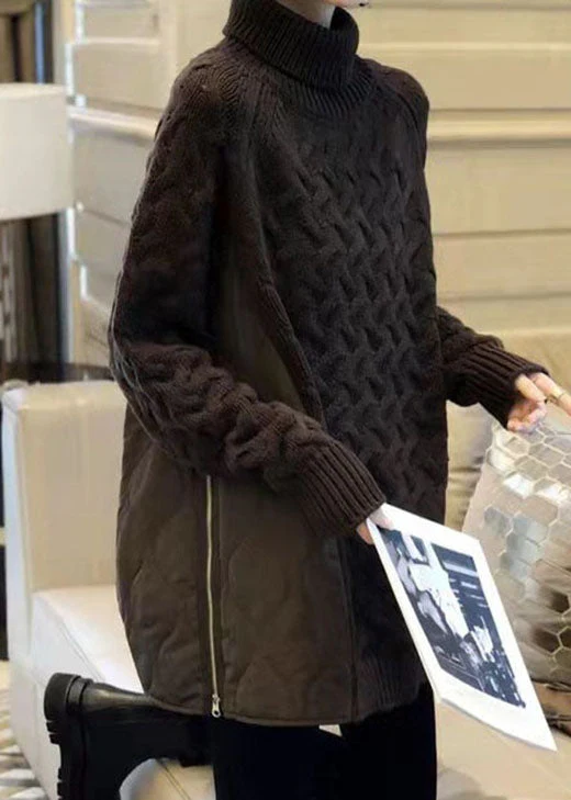 Naisten Turtleneck Paksu Syksyinen Villapusero - Image 5