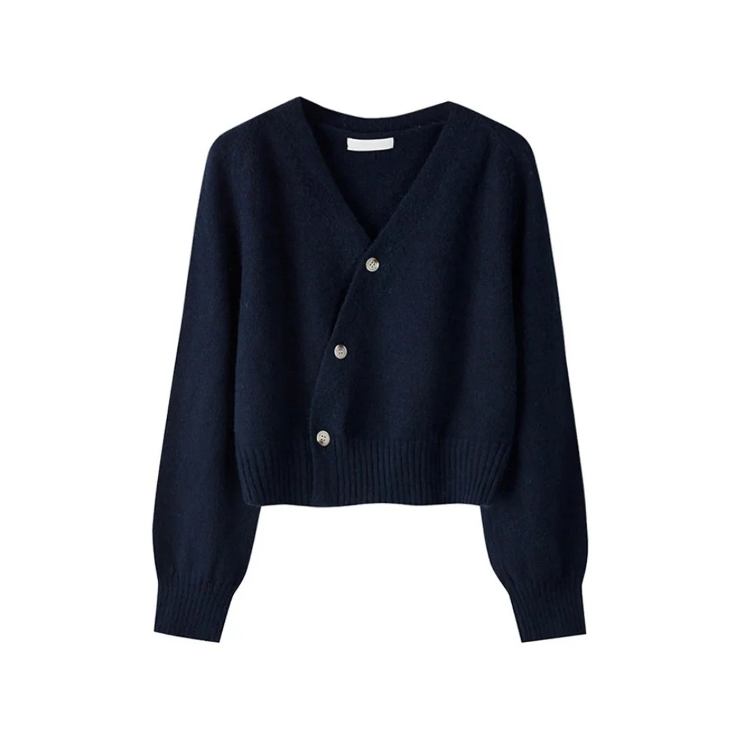 Naisten V-kaula-aukkoinen Skew Knot Cardigan - Image 4