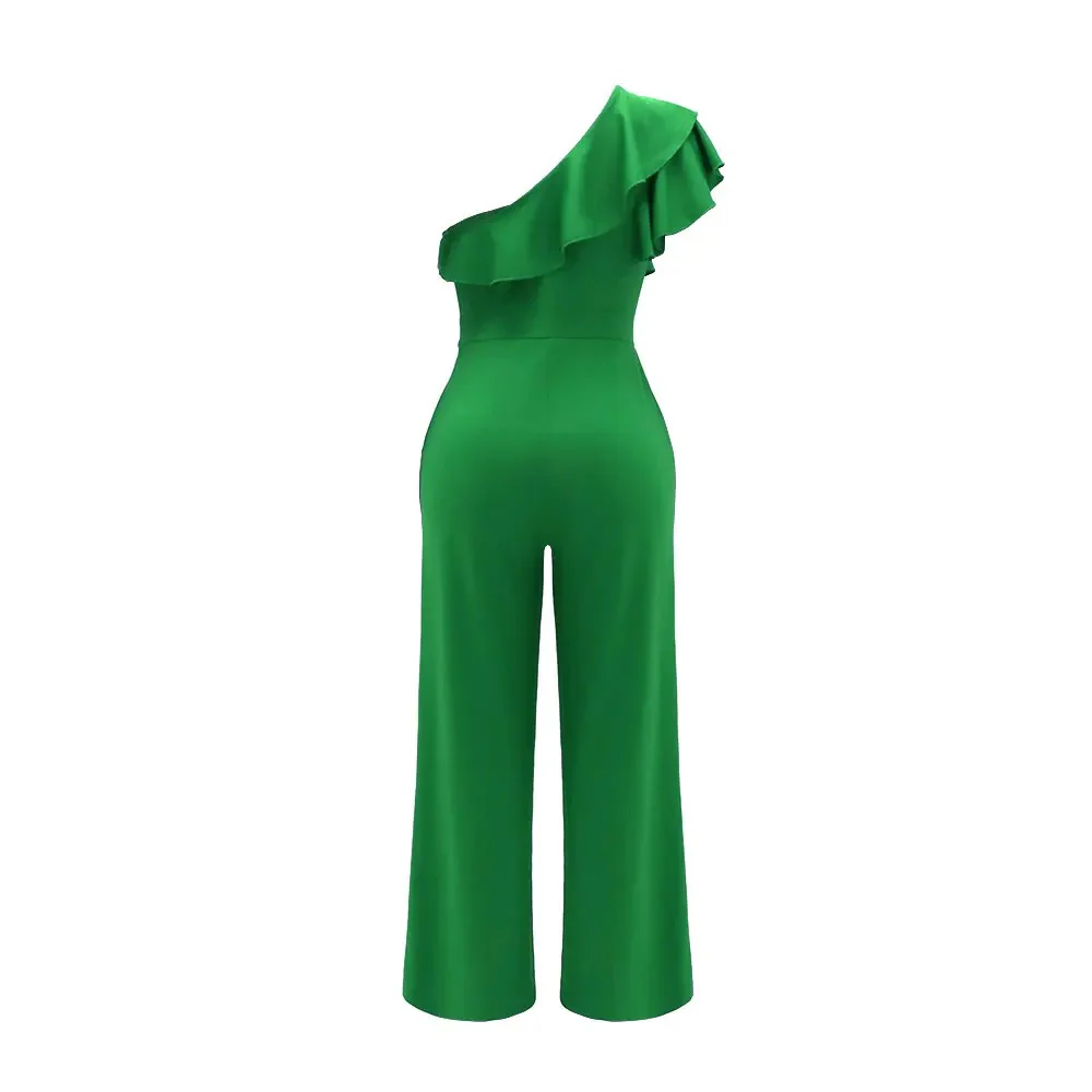 Naisten yksi olkapää röyhelöt Jumpsuit - Image 5