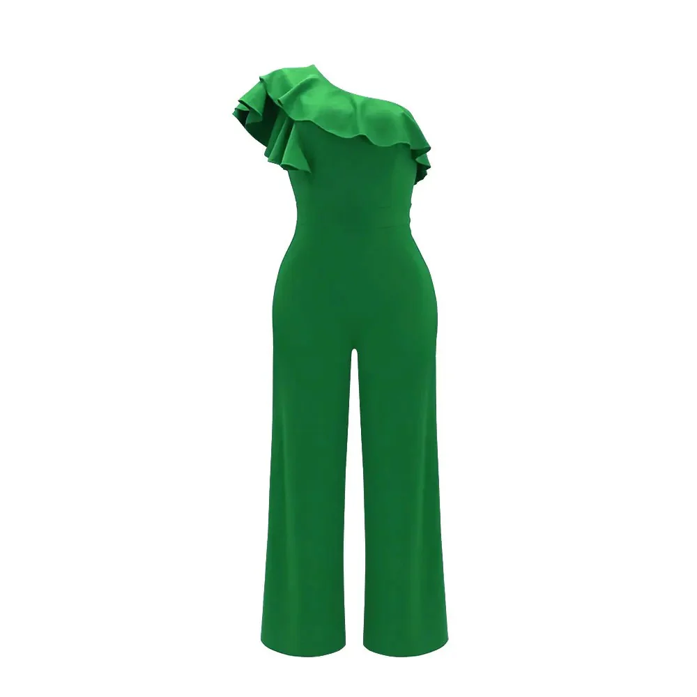 Naisten yksi olkapää röyhelöt Jumpsuit - Image 6