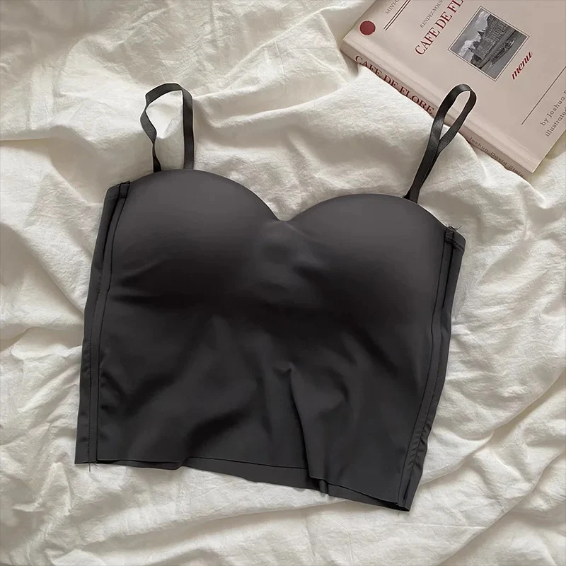 Naisten yksivärinen rajattu camisole - Image 2