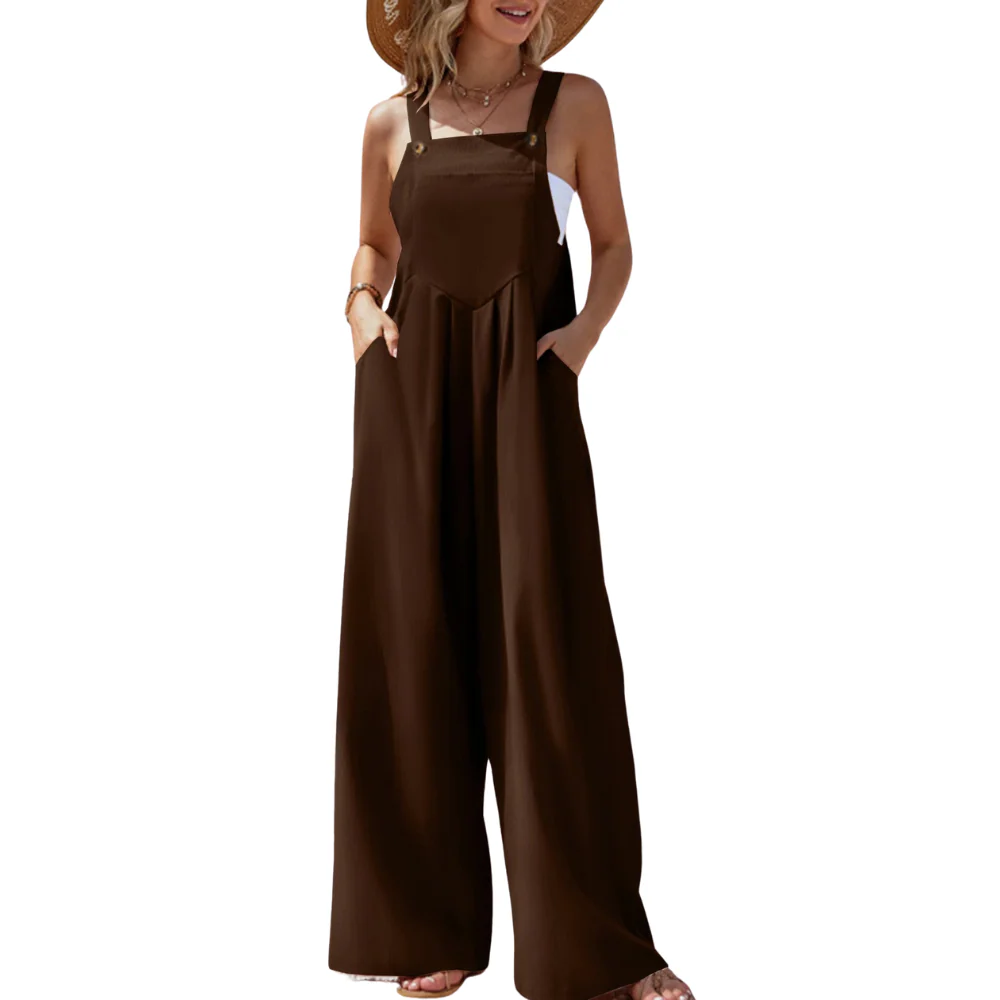 Naisten Yksivärinen Suspender Jumpsuit - Image 10