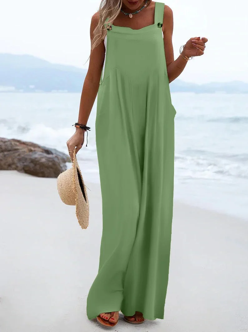 Naisten Yksivärinen Suspender Jumpsuit - Image 12