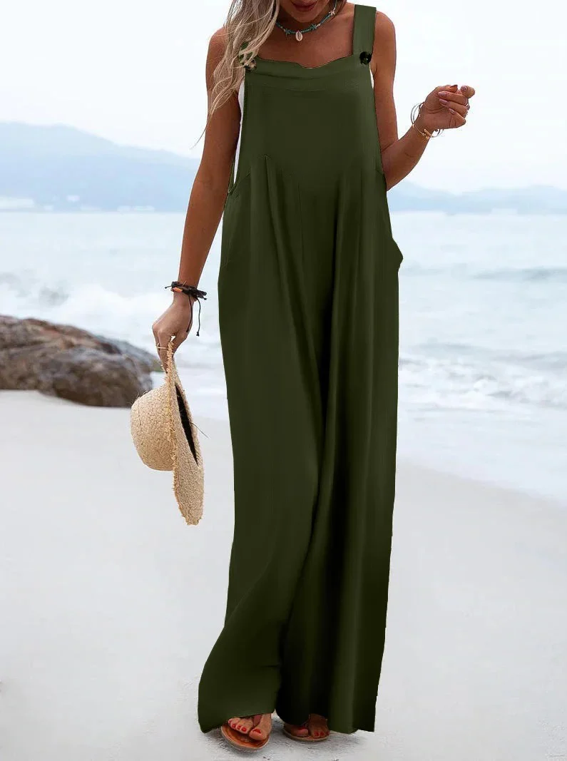 Naisten Yksivärinen Suspender Jumpsuit - Image 13