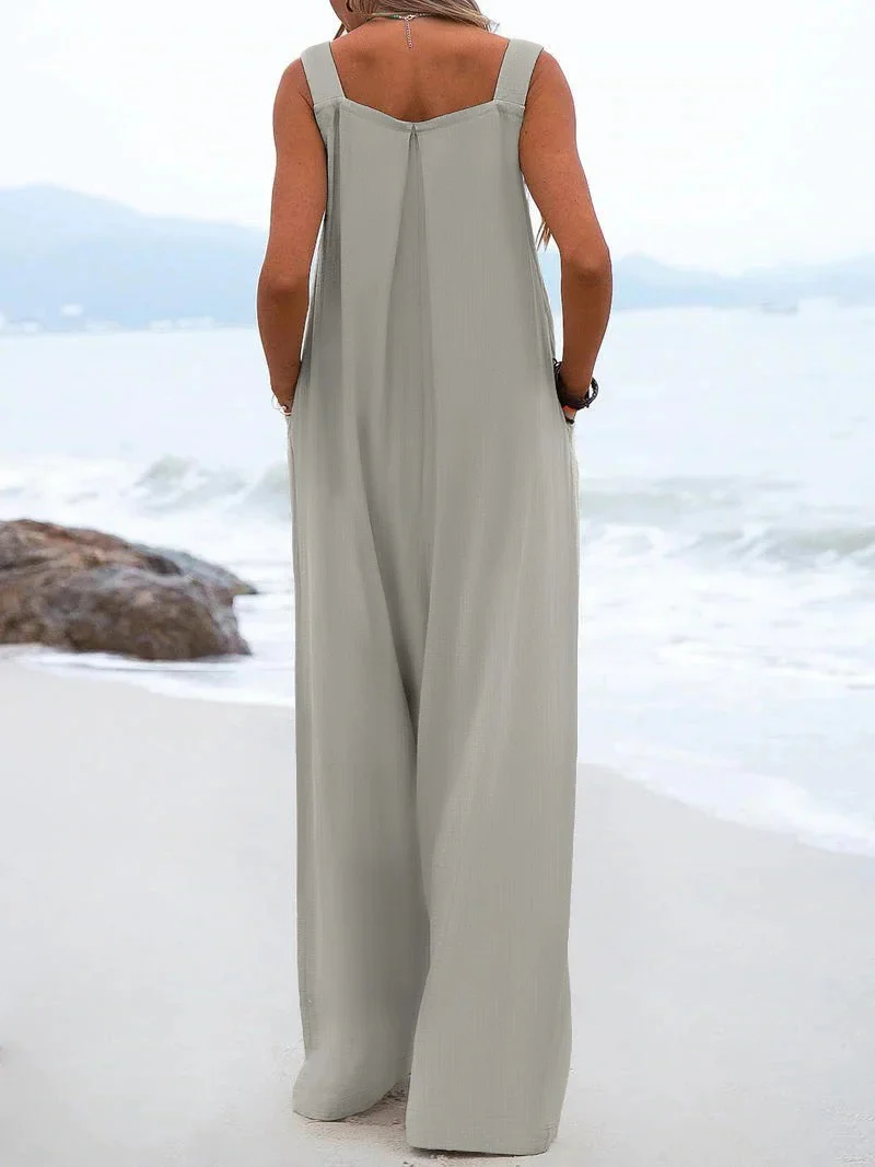 Naisten Yksivärinen Suspender Jumpsuit - Image 14