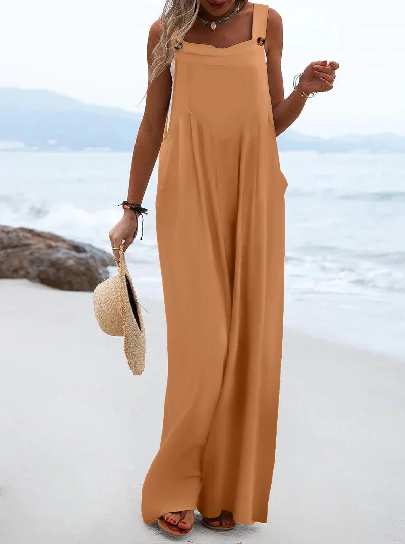 Naisten Yksivärinen Suspender Jumpsuit - Image 16