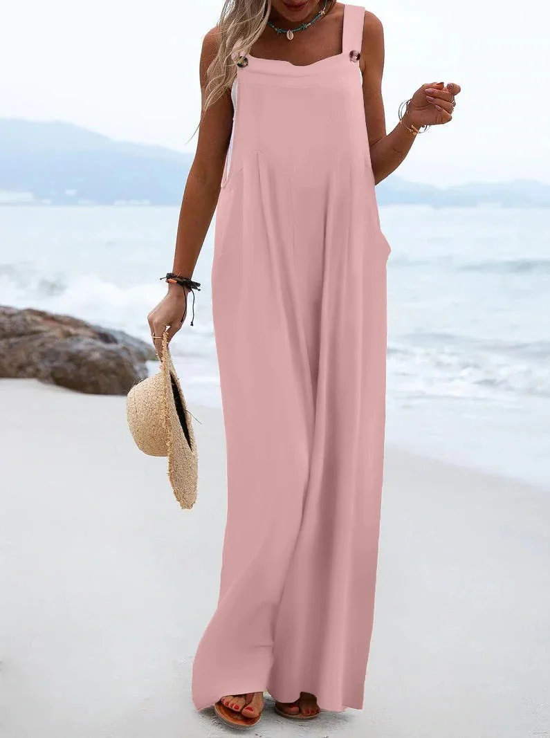 Naisten Yksivärinen Suspender Jumpsuit - Image 18
