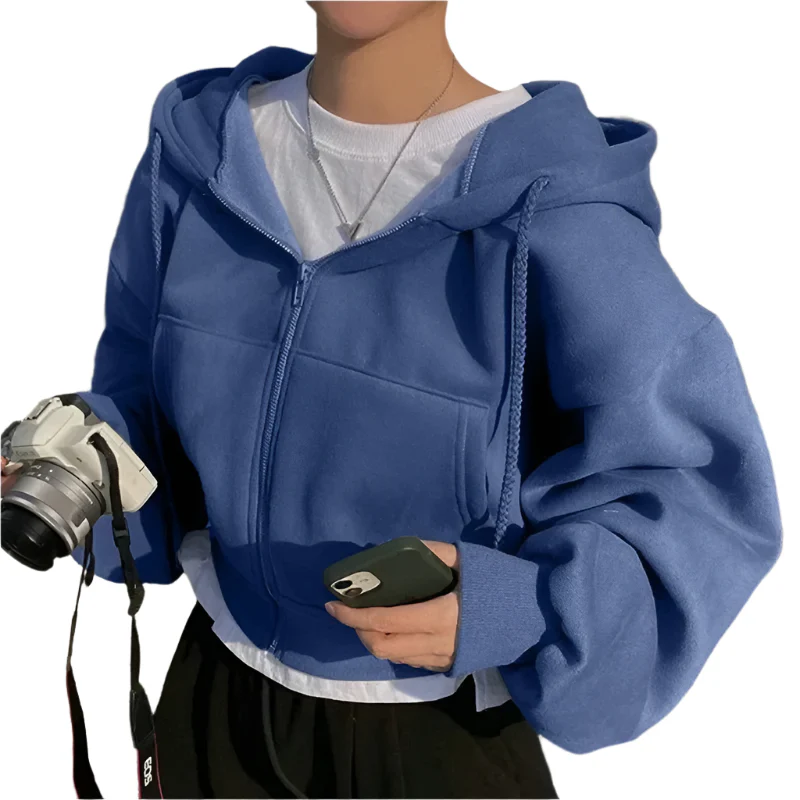 Naisten ylimitoitettu Crop Top huppari - Image 4