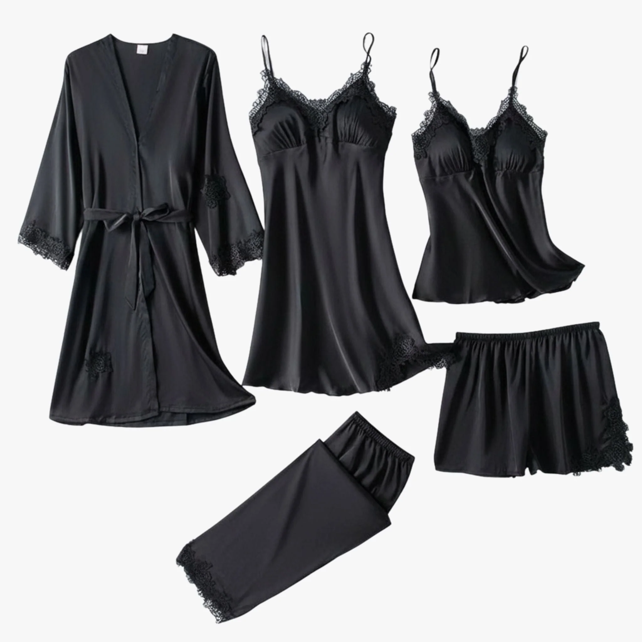 Pehmeä silkkiä muistuttava pyjama-setti - Image 11