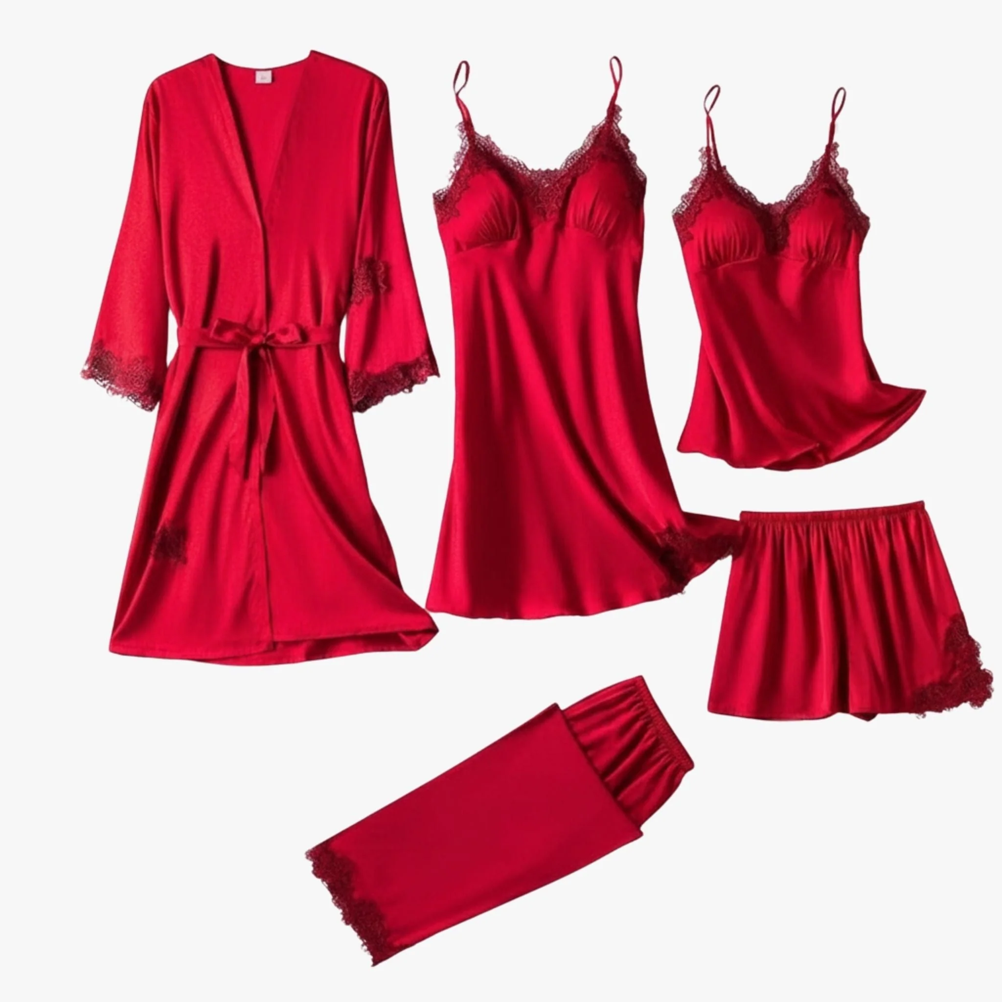 Pehmeä silkkiä muistuttava pyjama-setti - Image 12