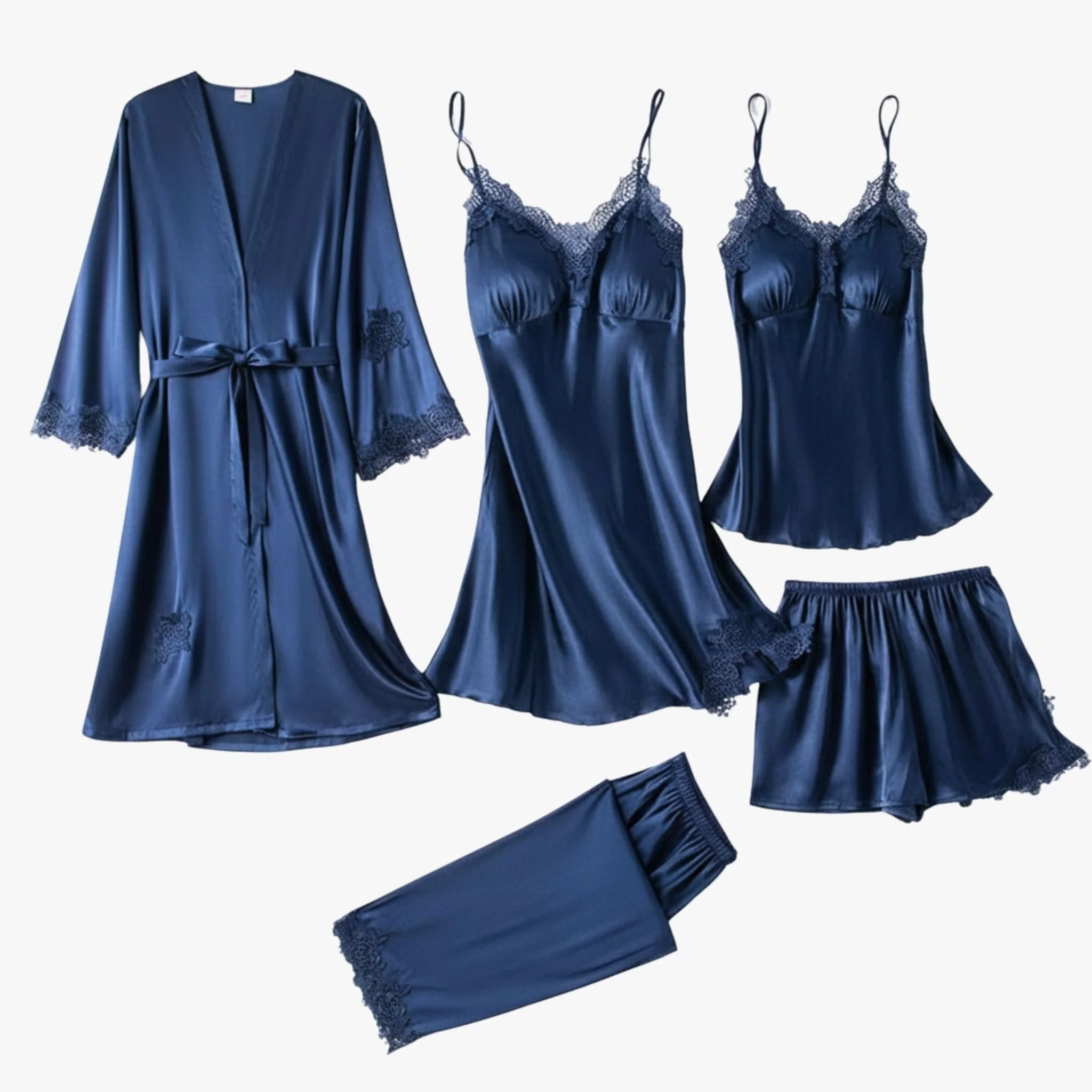 Pehmeä silkkiä muistuttava pyjama-setti - Image 13
