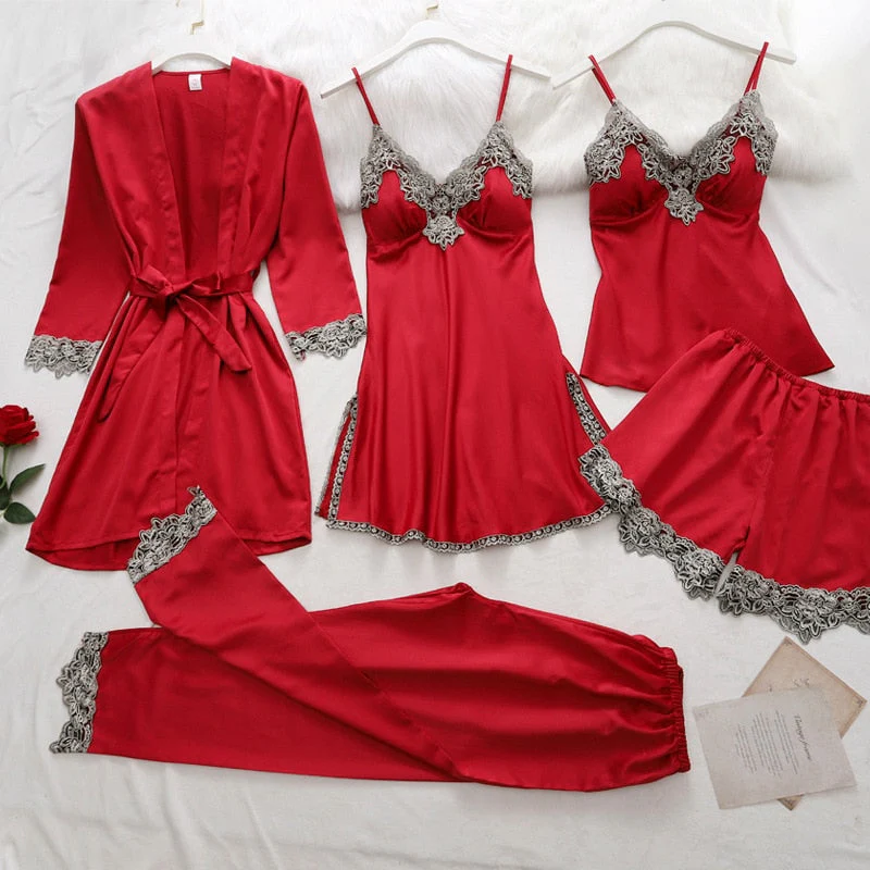 Pehmeä silkkipyjama-setti - Image 7