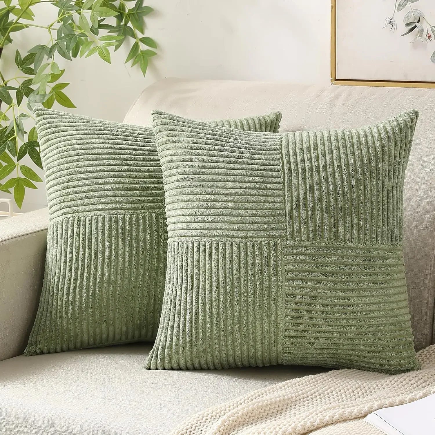 Pehmeät Corduroy Kussinpäällysteet Setti - Image 3