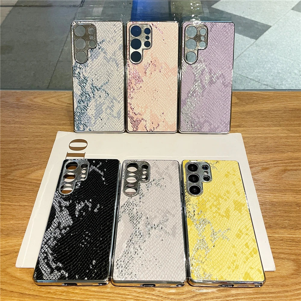 Puhelimen Kuori Käärmeennahkakuviolla Samsung Galaxy S25 Ultra, S25 Edge, S24 Ultra, S23 FE, S24 Plus