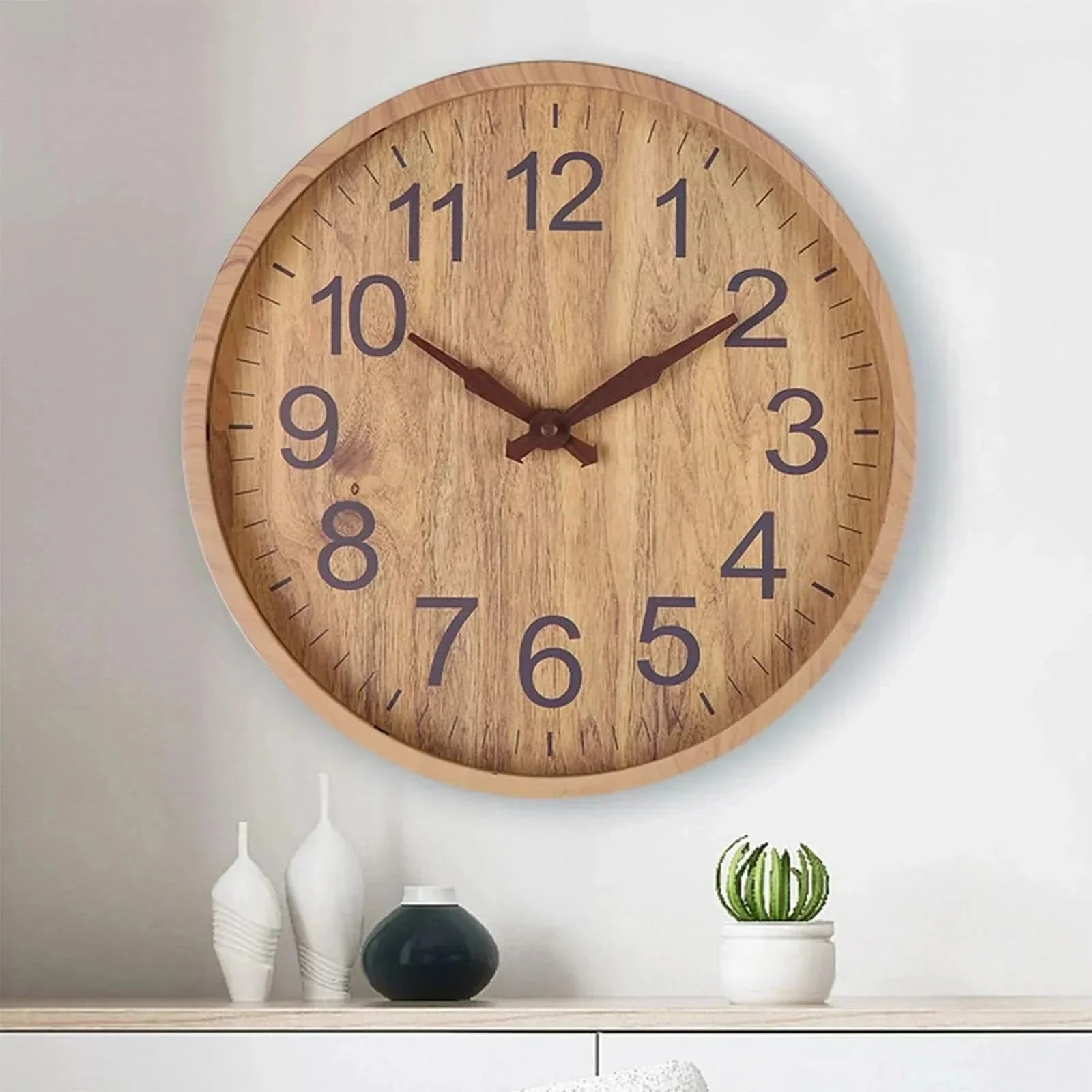 Puinen Seinäkello Minimalistisella Muotoilulla - Image 3