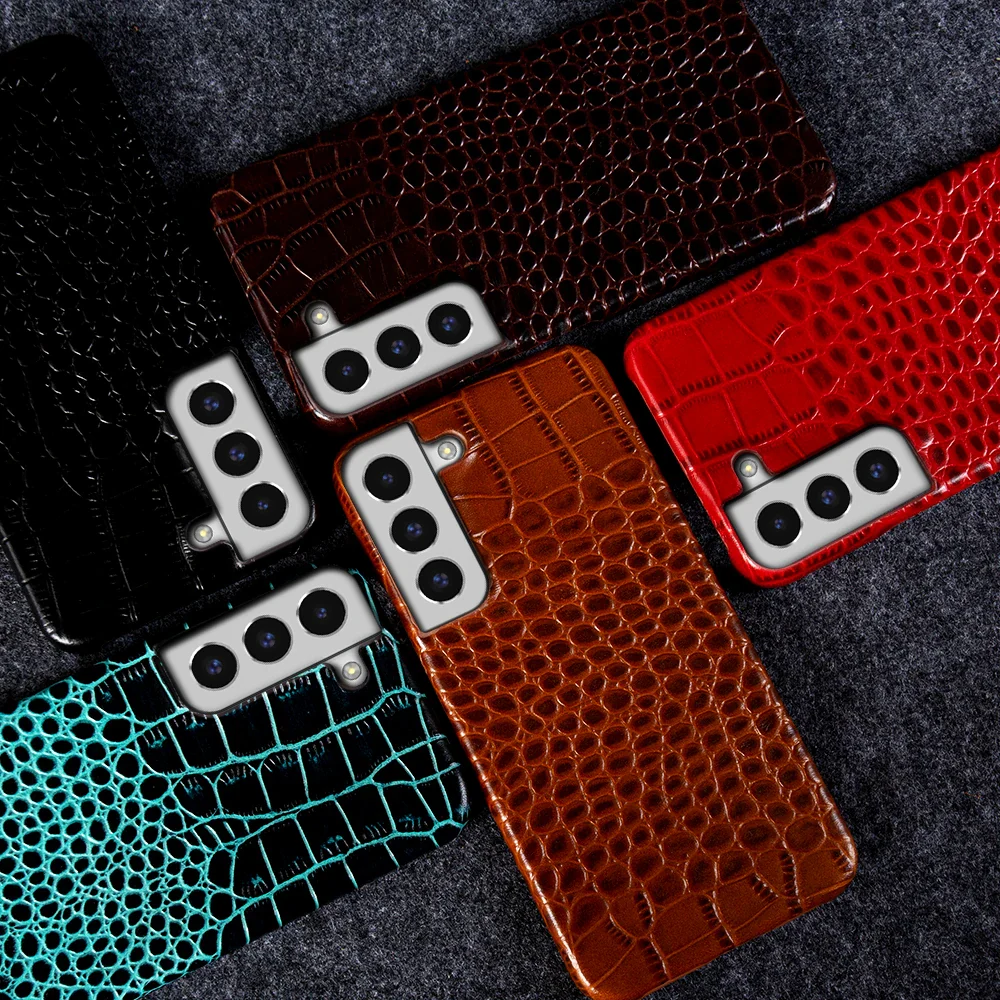 Samsung Galaxy S25, S24 S23, S22, S21, S20 Ultra Plus, S10 Puhelimen Nahkakotelo Krokotiilikuvio - Image 3