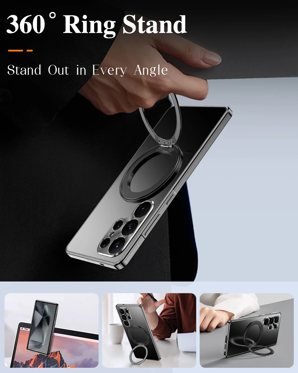 Samsung S25 Ultra Suojakuori 360° Pyörivällä Kannattimella - Image 2