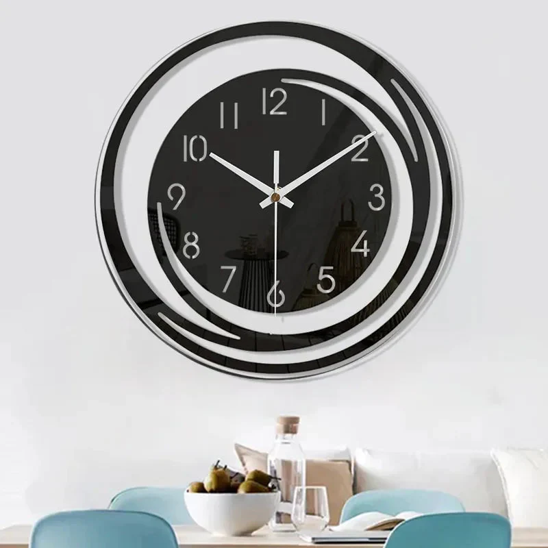 Seinäkello Moderni Minimalistinen Musta Akryyli - Image 4
