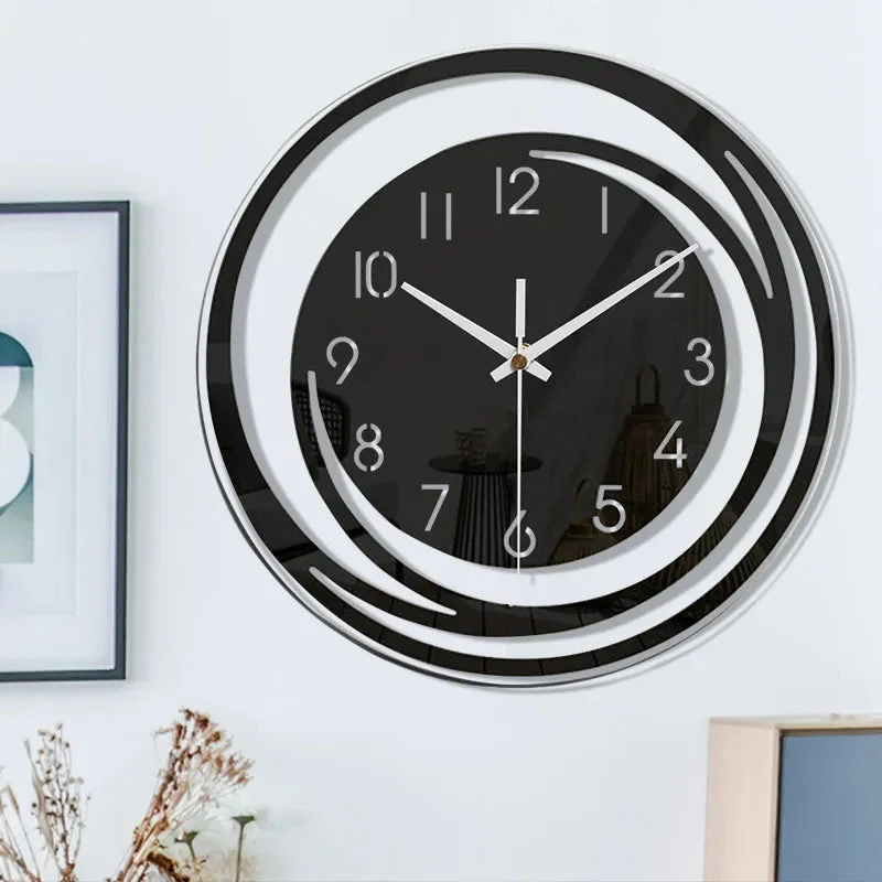 Seinäkello Moderni Minimalistinen Musta Akryyli - Image 5