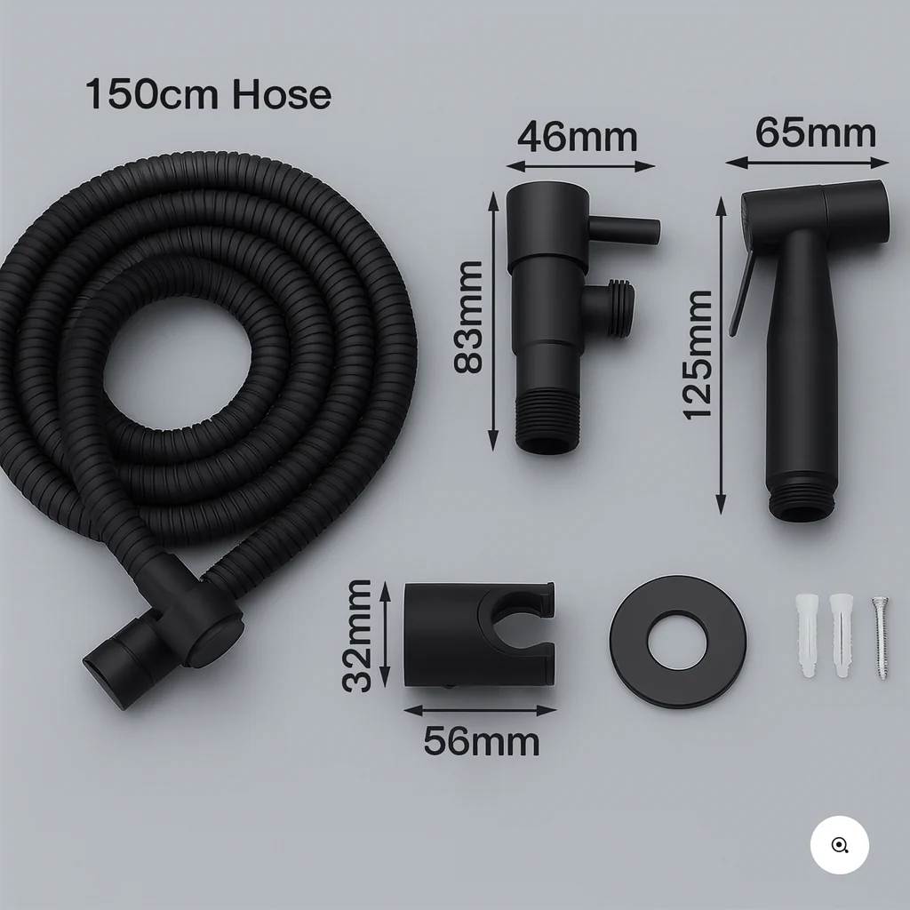 Seinäkiinnitteinen Bideesuihku Säädettävällä Suihkupäällä Ergonominen Muotoilu - Image 3