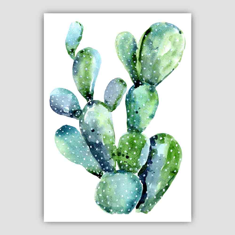 Sinisenvihreä Akvarellivedos Cactus - Image 4