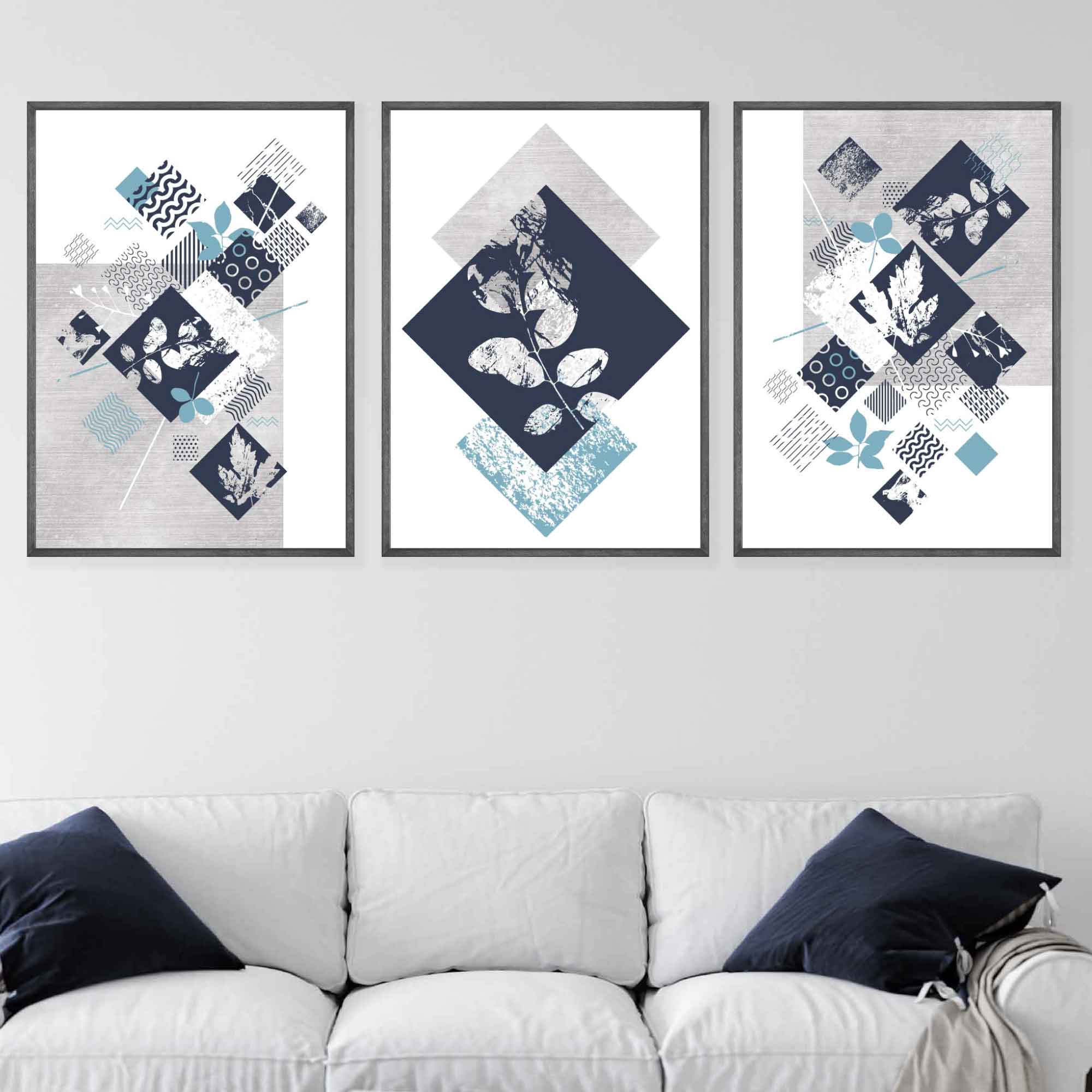 Taidejuliste Abstrakti Geometrinen Kukkaprintti Seinätaide - Image 3