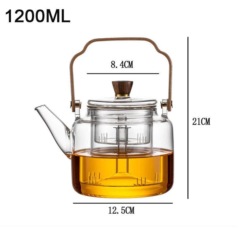 Teekannu Luonnonpuusta ja Lasista Tyylikäs Design - Image 8