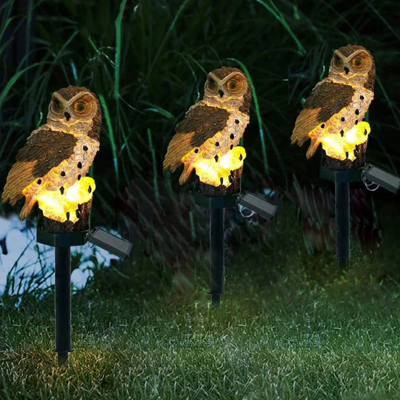 Ulkovalaisin Pöllömuotoisella Designilla Aurinkoenergialla Toimiva Valaisin - Image 3
