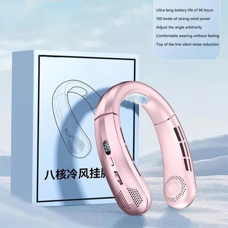 Unisex Kannettava Kaulatuuletin LED-näytöllä Säädettävällä Tuulennopeudella - Image 8