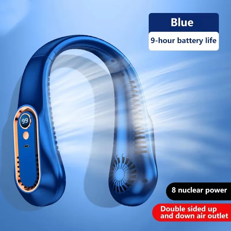 Unisex Kannettava Kaulatuuletin LED-näytöllä Säädettävällä Tuulennopeudella - Image 9